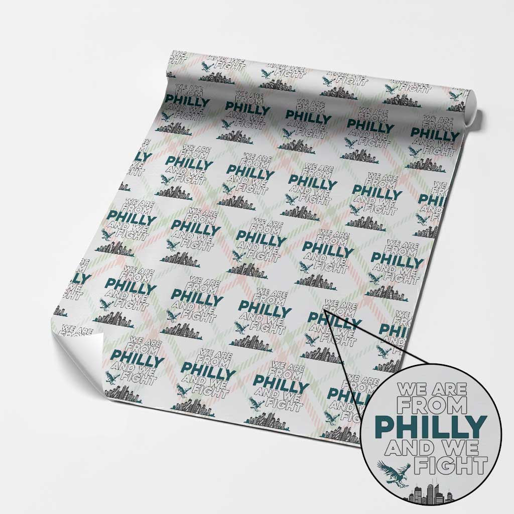 Philadelphia City Wrapping Paper Roll We Are From Philly And We Fight TS02 Christmas Plaid Print Your Wear