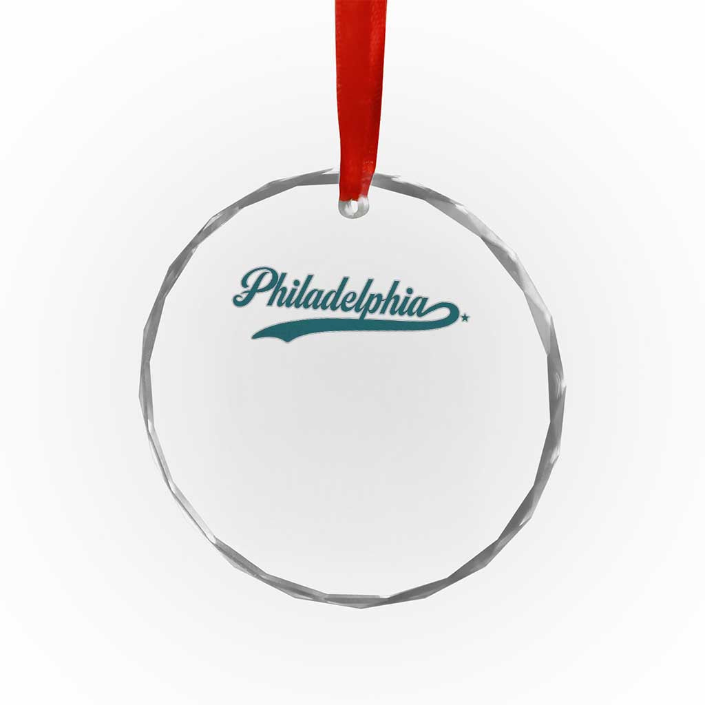 Philadelphia Crystal Glass Ornament Mascot Vintage Sports Name TS10 Transparent Glass 3'' Circle Print Your Wear