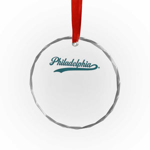 Philadelphia Crystal Glass Ornament Mascot Vintage Sports Name TS10 Transparent Glass 3'' Circle Print Your Wear