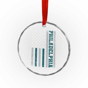 Philadelphia Crystal Glass Ornament Retro American Flag Philly Fan TS10 Transparent Glass 3'' Circle Print Your Wear