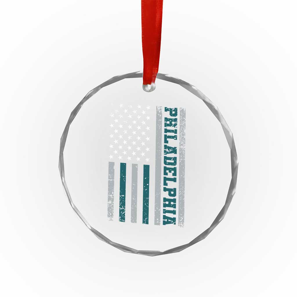 PFE Game Day Crystal Glass Ornament Retro American Flag Philly Lover TS10 Print Your Wear