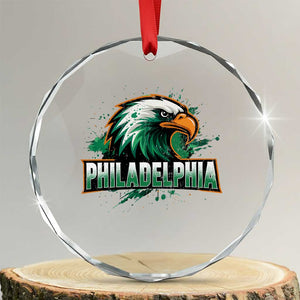 Philadelphia Fan Crystal Glass Ornament Eagles Sport Philly Fan TS11 Transparent Glass 3'' Circle Print Your Wear