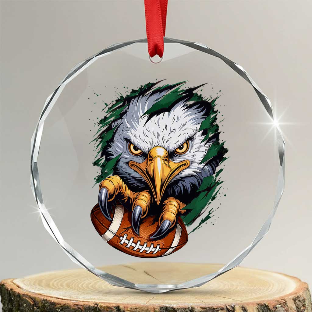 Philadelphia Fan Crystal Glass Ornament Green Eagles Sport Game Day TS11 Transparent Glass 3'' Circle Print Your Wear