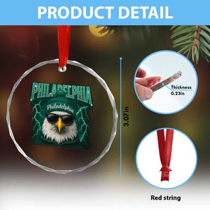 Philadelphia Fan Crystal Glass Ornament Retro Eagle Bootleg Sports Fan TS10 Print Your Wear