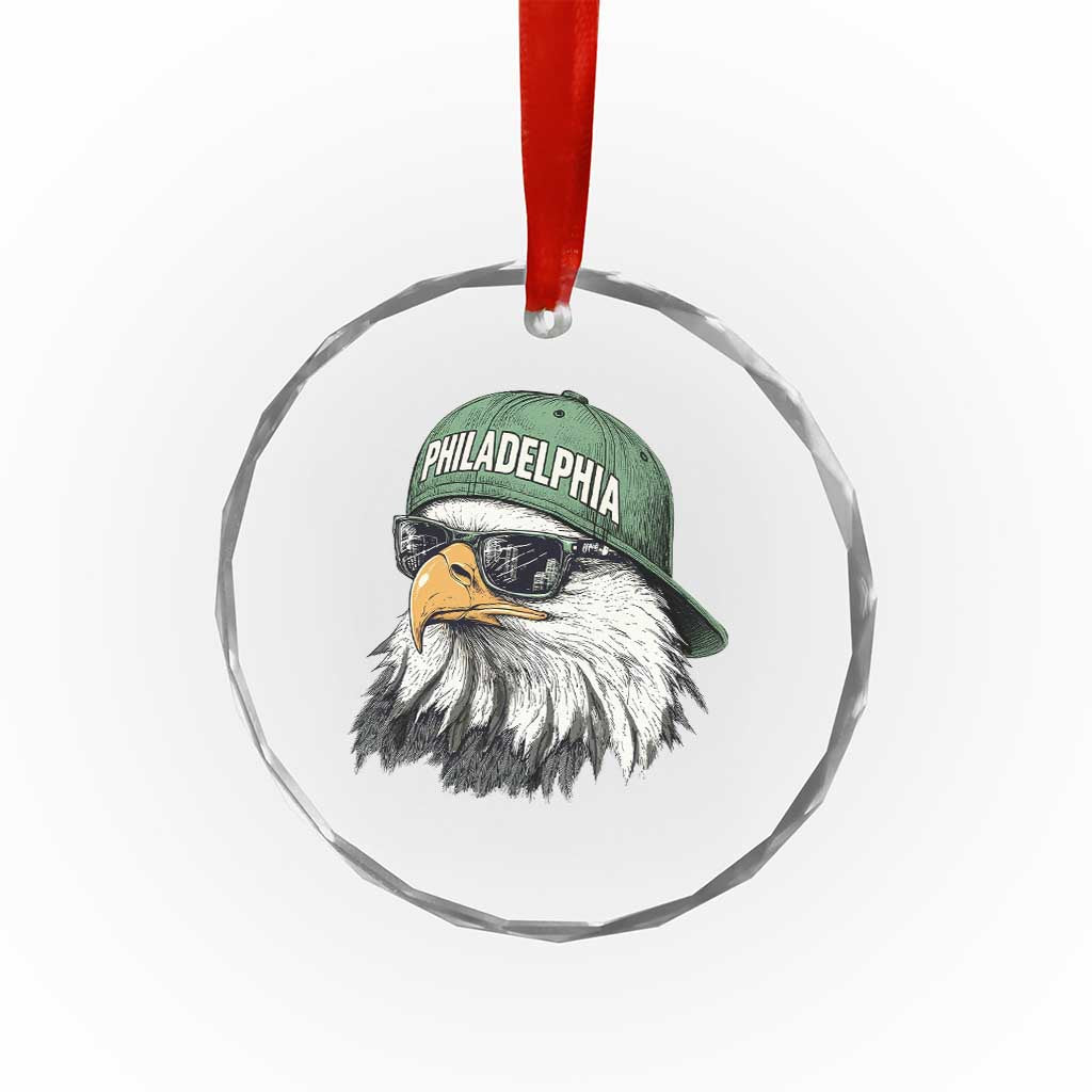 Philadelphia Fan Crystal Glass Ornament Retro Eagle Sports Fan TS10 Transparent Glass 3'' Circle Print Your Wear