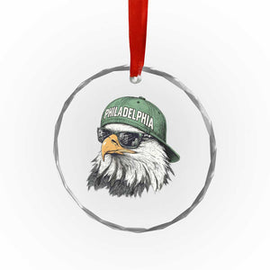 Philadelphia Fan Crystal Glass Ornament Retro Eagle Sports Fan TS10 Transparent Glass 3'' Circle Print Your Wear