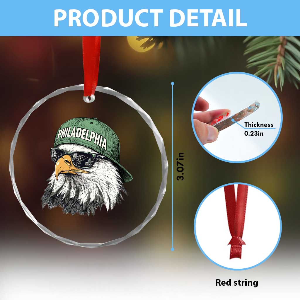 Philadelphia Fan Crystal Glass Ornament Retro Eagle Sports Fan TS10 Print Your Wear