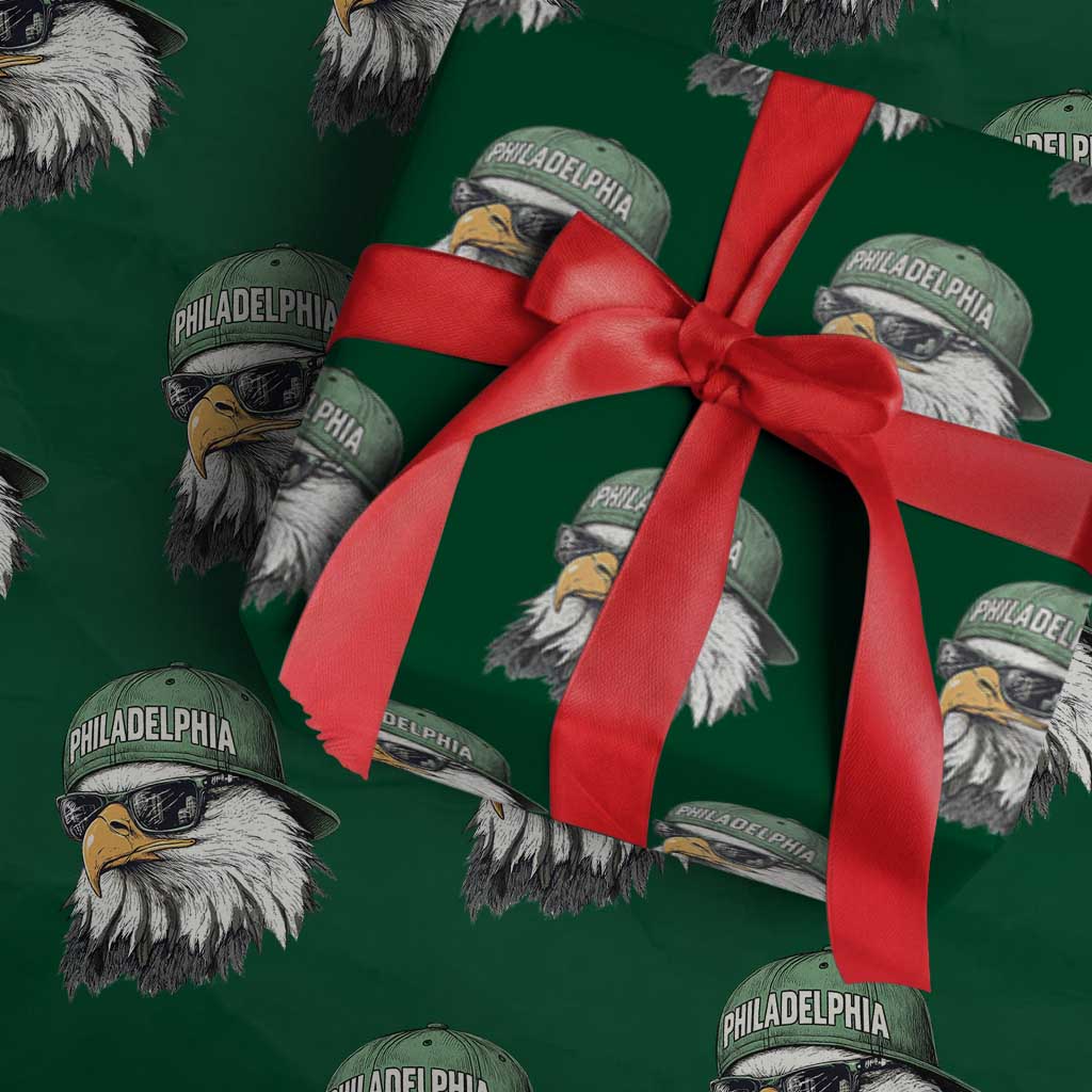 Philadelphia Fan Wrapping Paper Roll Retro Eagle Sports Fan TS10 Green Print Your Wear