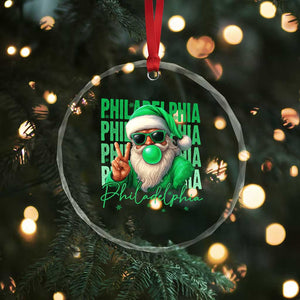 Christmas Philly Lover Crystal Glass Ornament Santa Retro EF Football Fan TS10 Print Your Wear