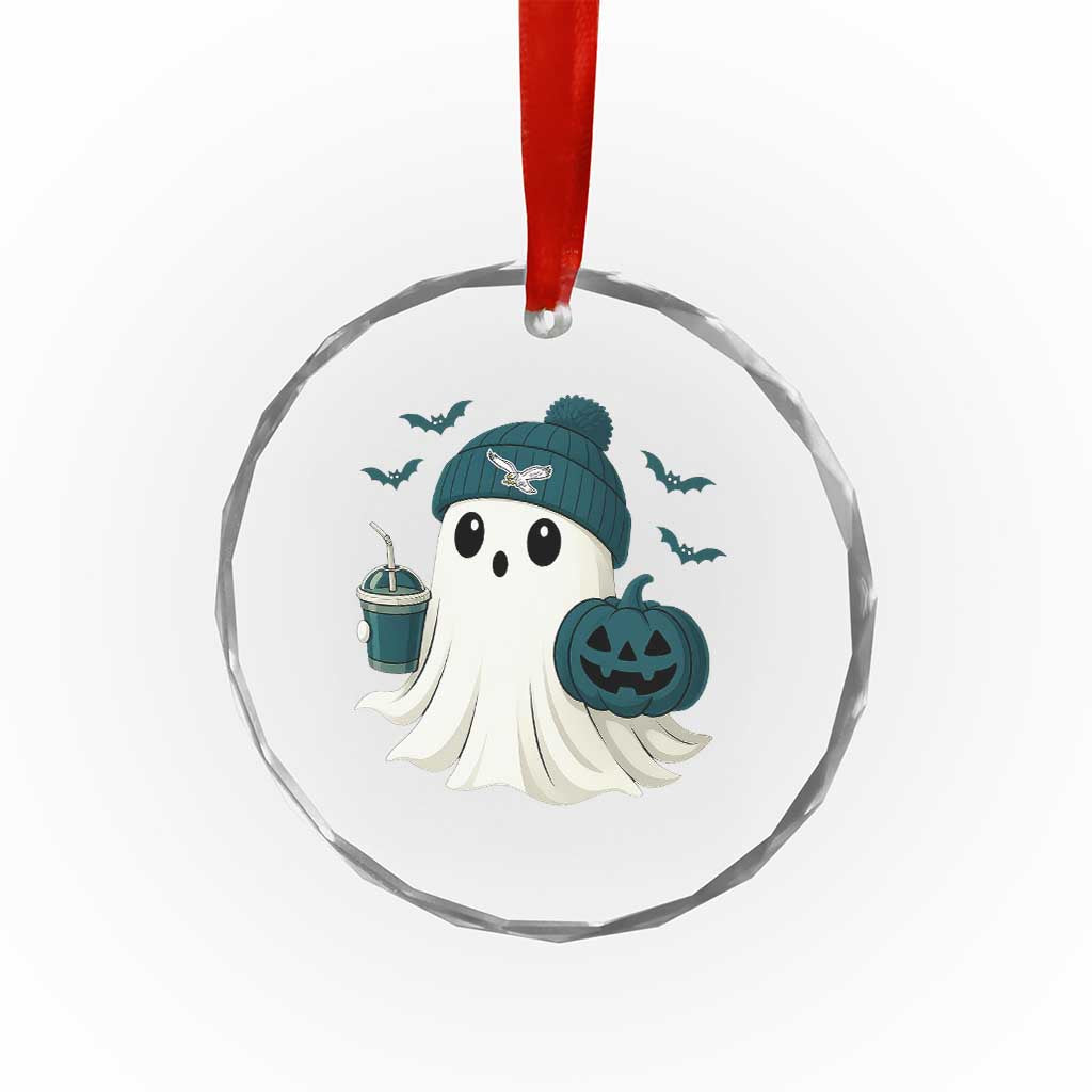 Philadelphia Ghost Halloween Crystal Glass Ornament Retro Halloween Costume Philadelphia Fan TS10 Transparent Glass 3'' Circle Print Your Wear