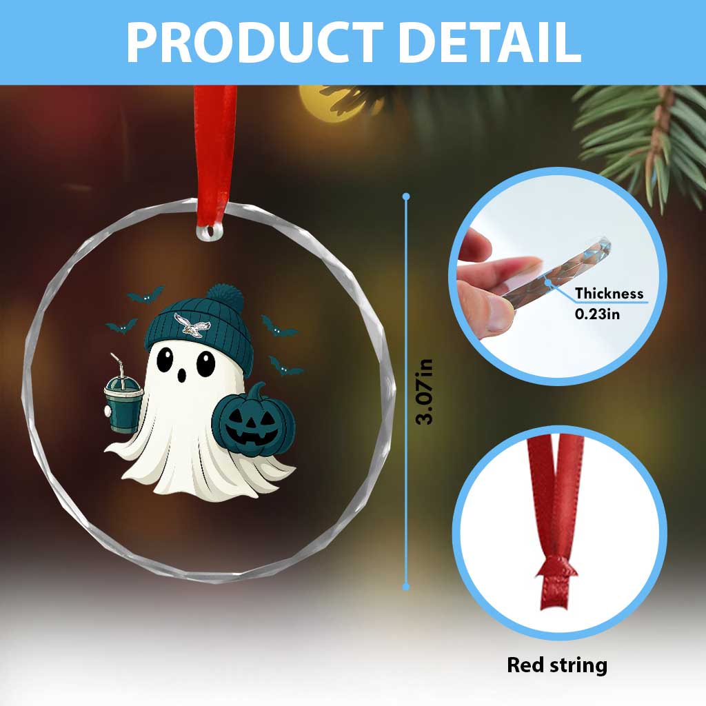 PFE Ghost Halloween Crystal Glass Ornament Retro Halloween Costume Philly Lover TS10 Print Your Wear