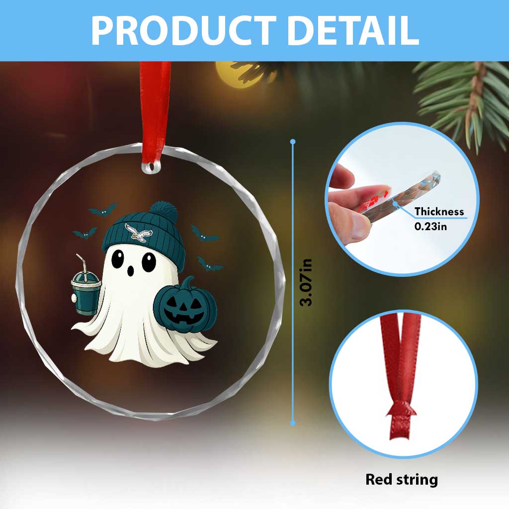 Philadelphia Ghost Halloween Crystal Glass Ornament Retro Halloween Costume Philadelphia Fan TS10 Print Your Wear