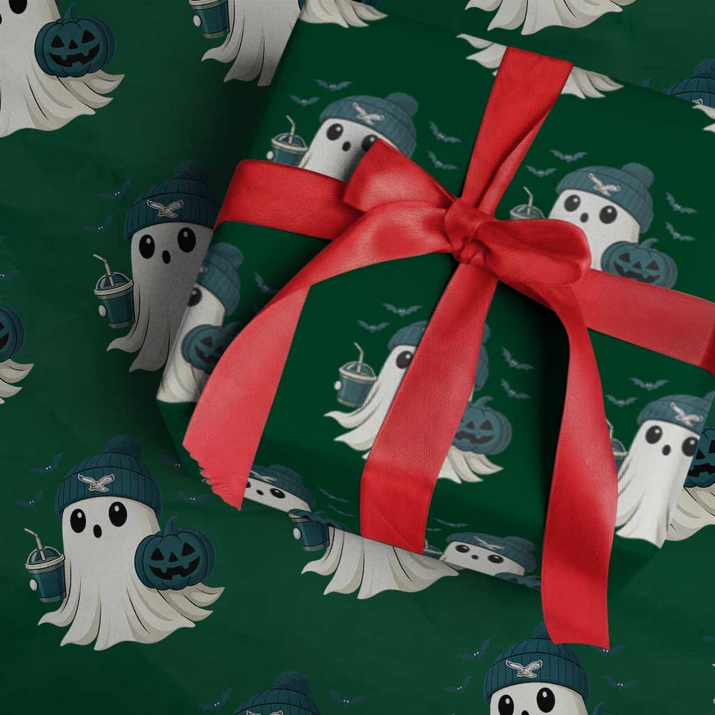 PFE Ghost Halloween Wrapping Paper Roll Retro Halloween Costume Philly Lover TS10 Green Print Your Wear