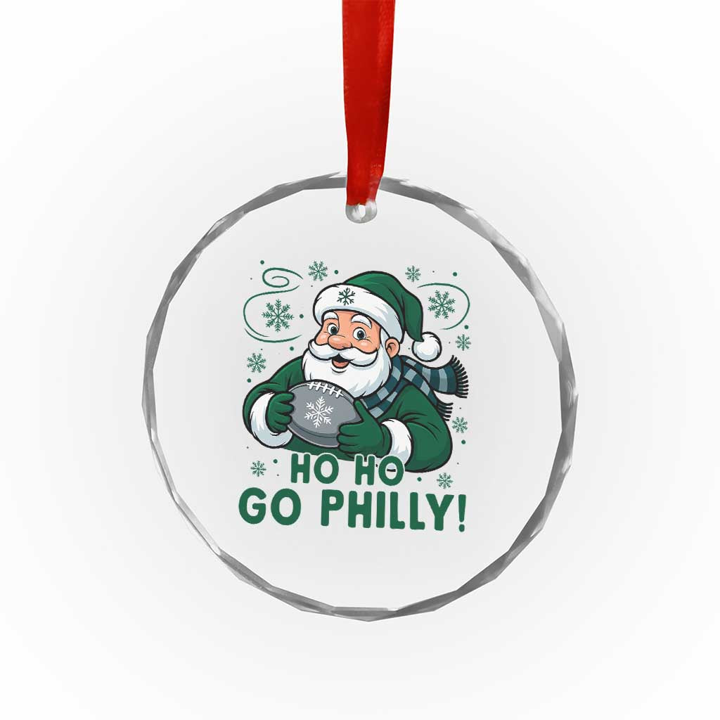 Funny Green Santa Ho Ho Go Philly Crystal Glass Ornament Retro Nostalgic Philadelphia Pride Christmas Gift TS02 Print Your Wear