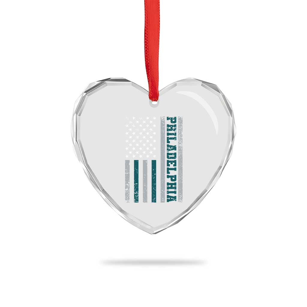 PFE Game Day Heart Crystal Glass Ornament Retro American Flag Philly Lover TS10 Print Your Wear