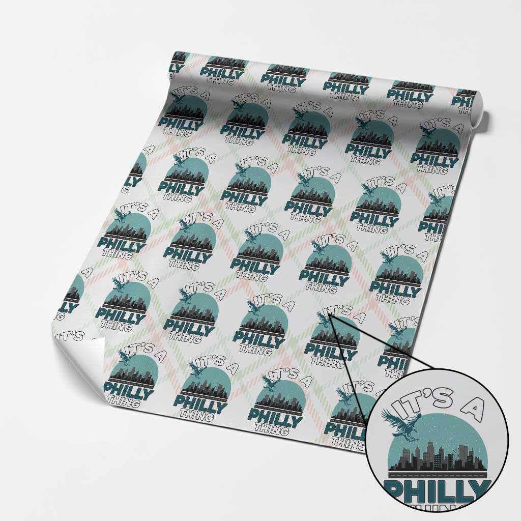 Philadelphia Spirit Wrapping Paper Roll It's A Philly Thing TS02 Christmas Plaid Print Your Wear