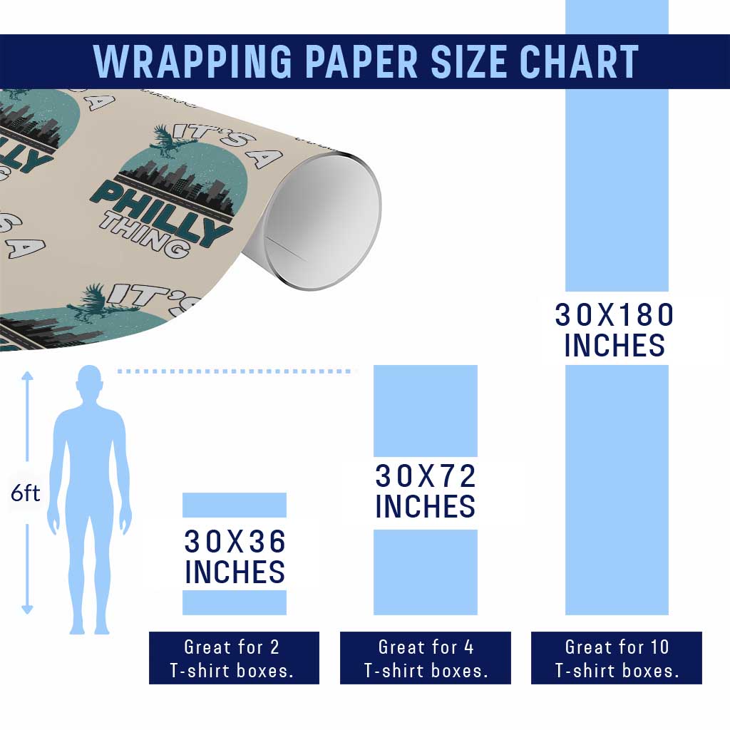 Philadelphia Spirit Wrapping Paper Roll It's A Philly Thing TS02 Print Your Wear