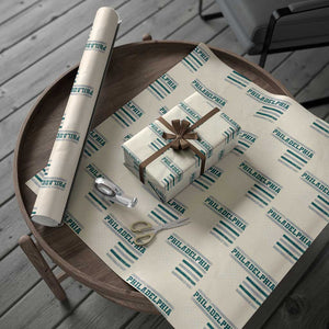 PFE Game Day Wrapping Paper Roll Retro American Flag Philly Lover TS10 Beige Print Your Wear