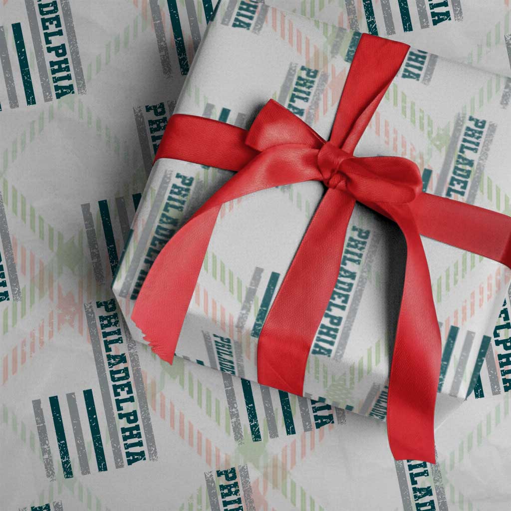PFE Game Day Wrapping Paper Roll Retro American Flag Philly Lover TS10 Christmas Plaid Print Your Wear