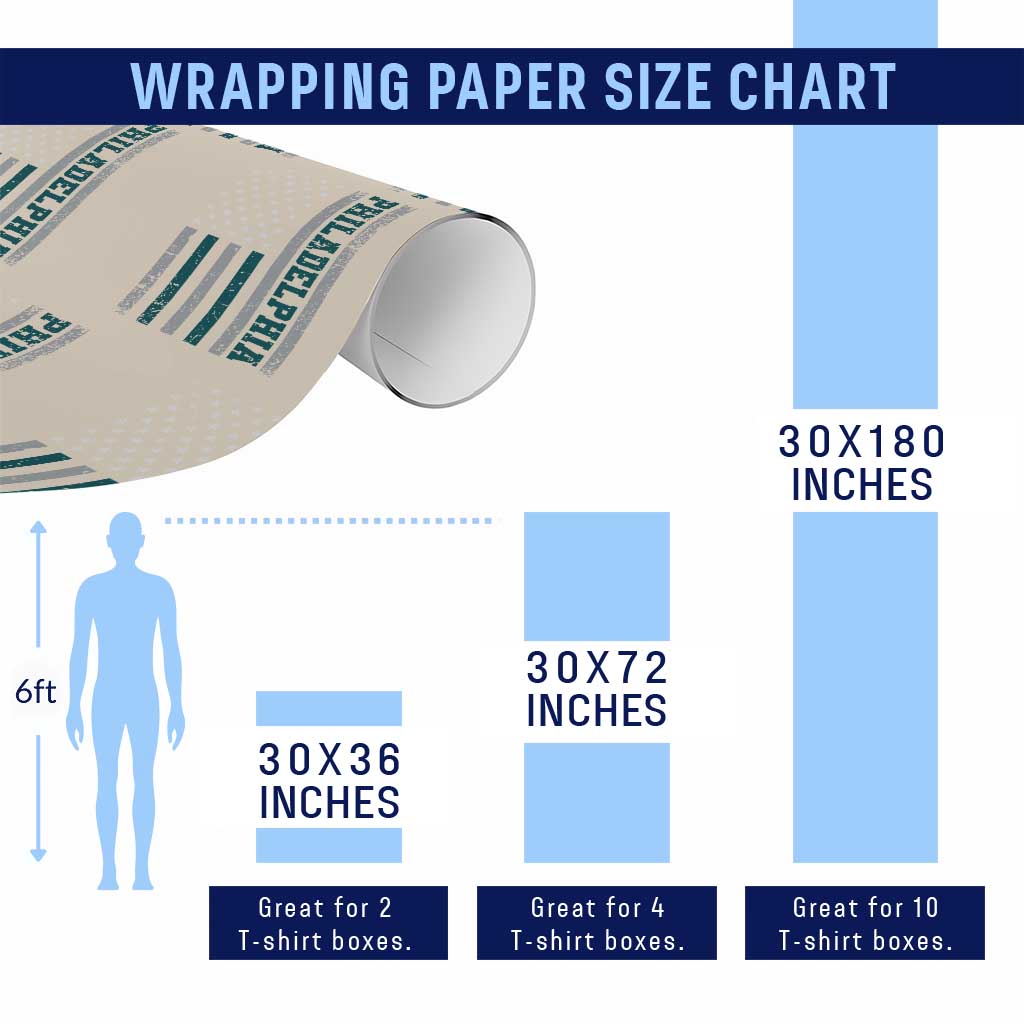 PFE Game Day Wrapping Paper Roll Retro American Flag Philly Lover TS10 Print Your Wear