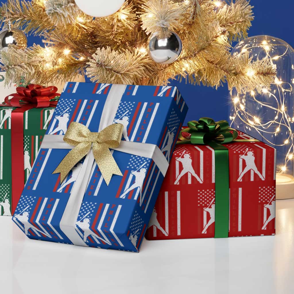 Phillies Baseball Wrapping Paper Roll Cool Distressed Philadelphia Red October US Flag TS10 Print Your Wear