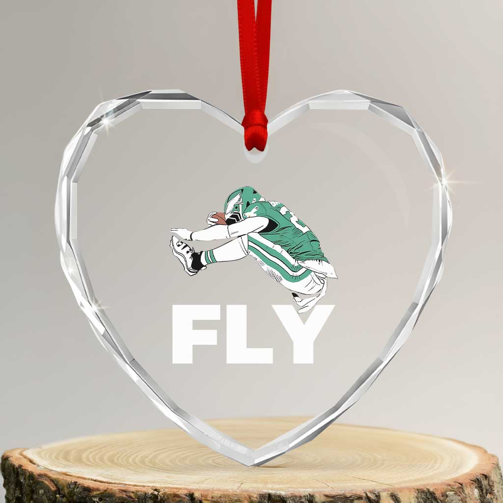 EF Game Day Heart Crystal Glass Ornament Retro Sports Fan TS10 Transparent Glass 3'' Heart Print Your Wear