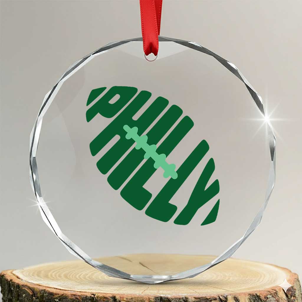 Philly Game Day Crystal Glass Ornament Football Team Retro Sports Fan TS10 Transparent Glass 3'' Circle Print Your Wear