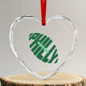 Philly Game Day Heart Crystal Glass Ornament Football Team Retro Sports Fan TS10 Transparent Glass 3'' Heart Print Your Wear