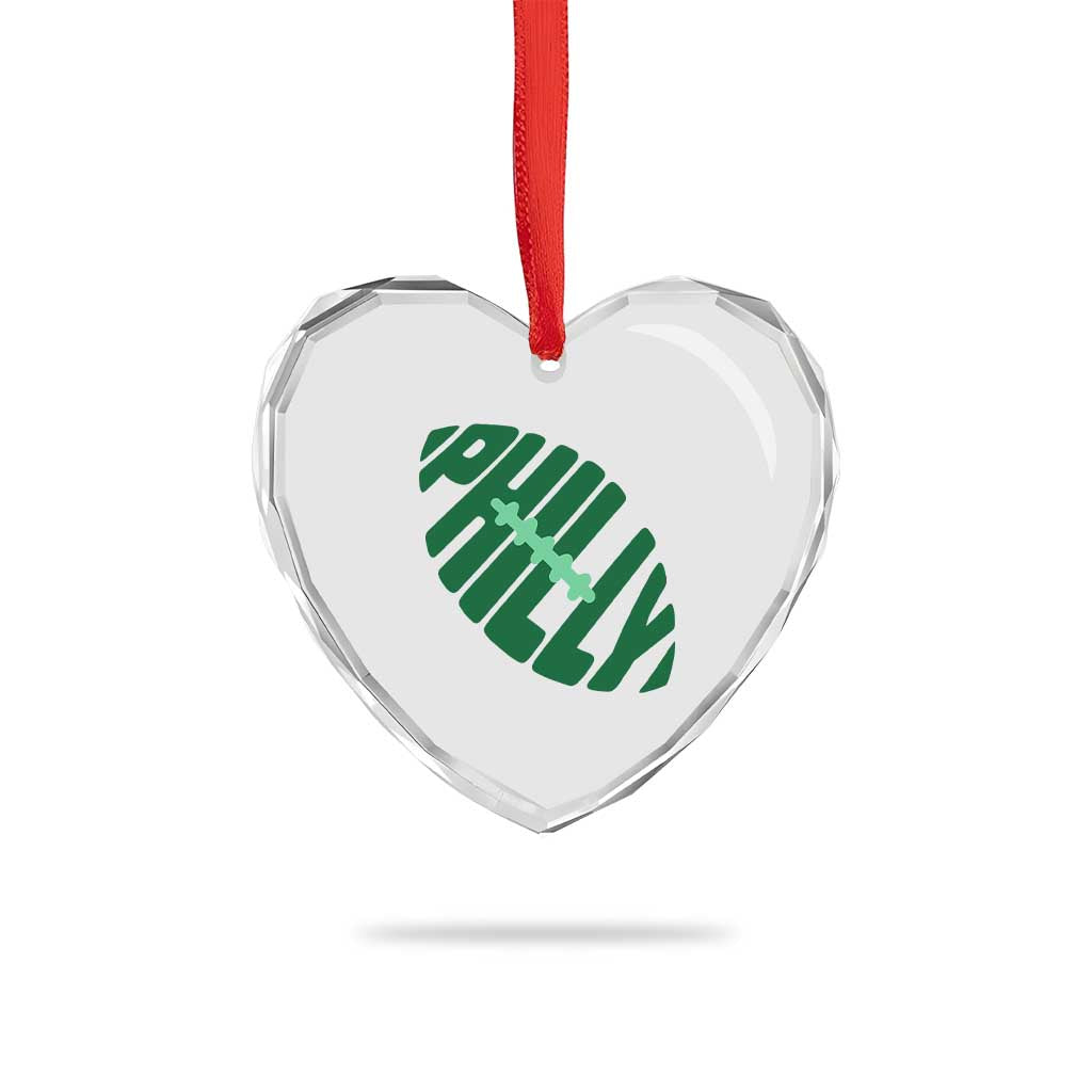Philly Game Day Heart Crystal Glass Ornament Football Team Retro Sports Fan TS10 Print Your Wear
