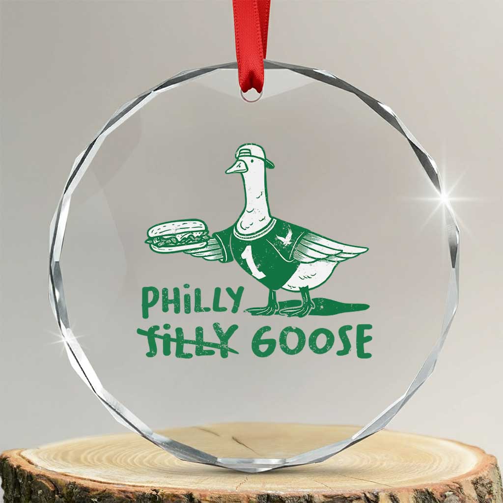 Philly Goose Crystal Glass Ornament Funny Philadelphia Fan Silly Gooses TS10 Transparent Glass 3'' Circle Print Your Wear