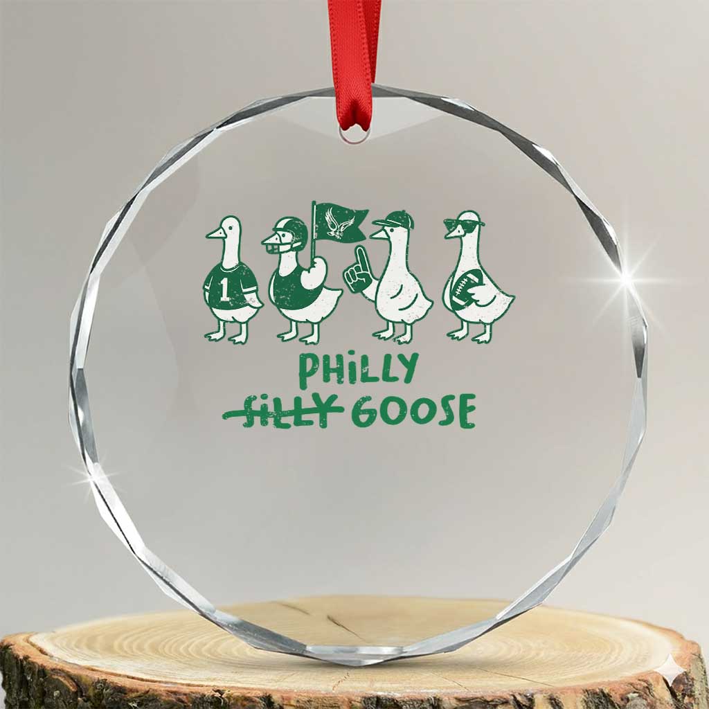 Philly Goose Crystal Glass Ornament Funny PFE Football Fan Gear Silly Gooses TS10 Transparent Glass 3'' Circle Print Your Wear