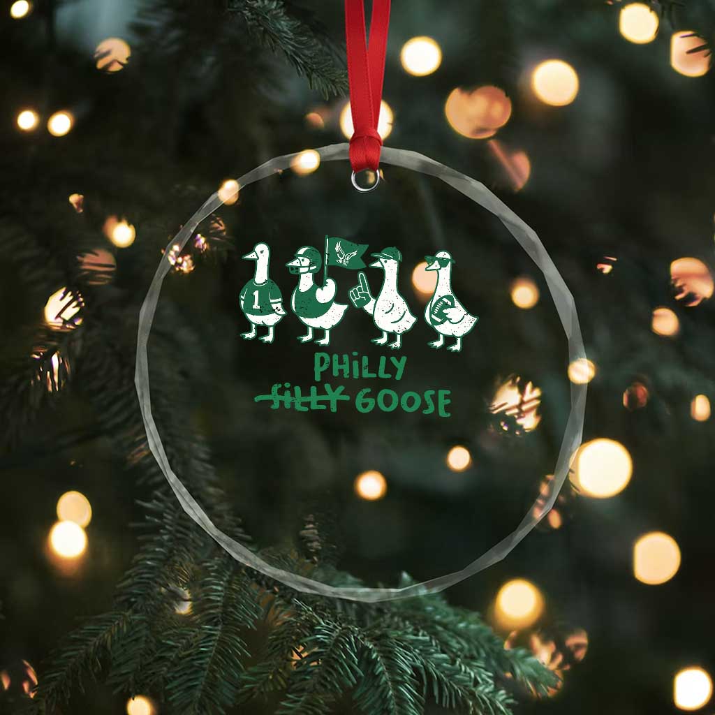 Philly Goose Crystal Glass Ornament Funny Philadelphia Football Fan Gear Silly Gooses TS10 Print Your Wear