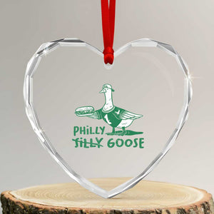 Philly Goose Heart Crystal Glass Ornament Funny PFE Fan Silly Gooses TS10 Transparent Glass 3'' Heart Print Your Wear