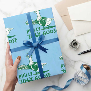 Philly Goose Wrapping Paper Roll Funny PFE Fan Silly Gooses TS10 Light Blue Print Your Wear