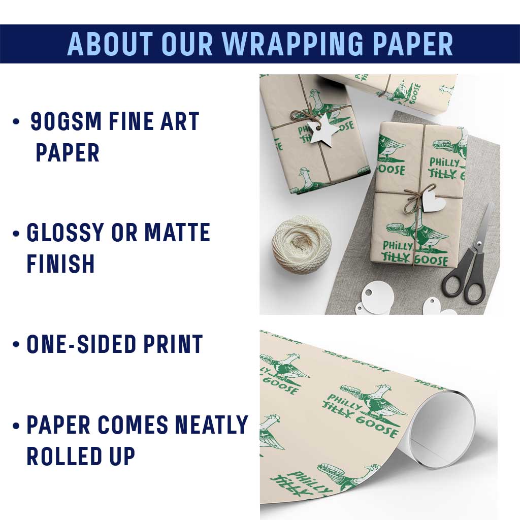 Philly Goose Wrapping Paper Roll Funny PFE Fan Silly Gooses TS10 Print Your Wear