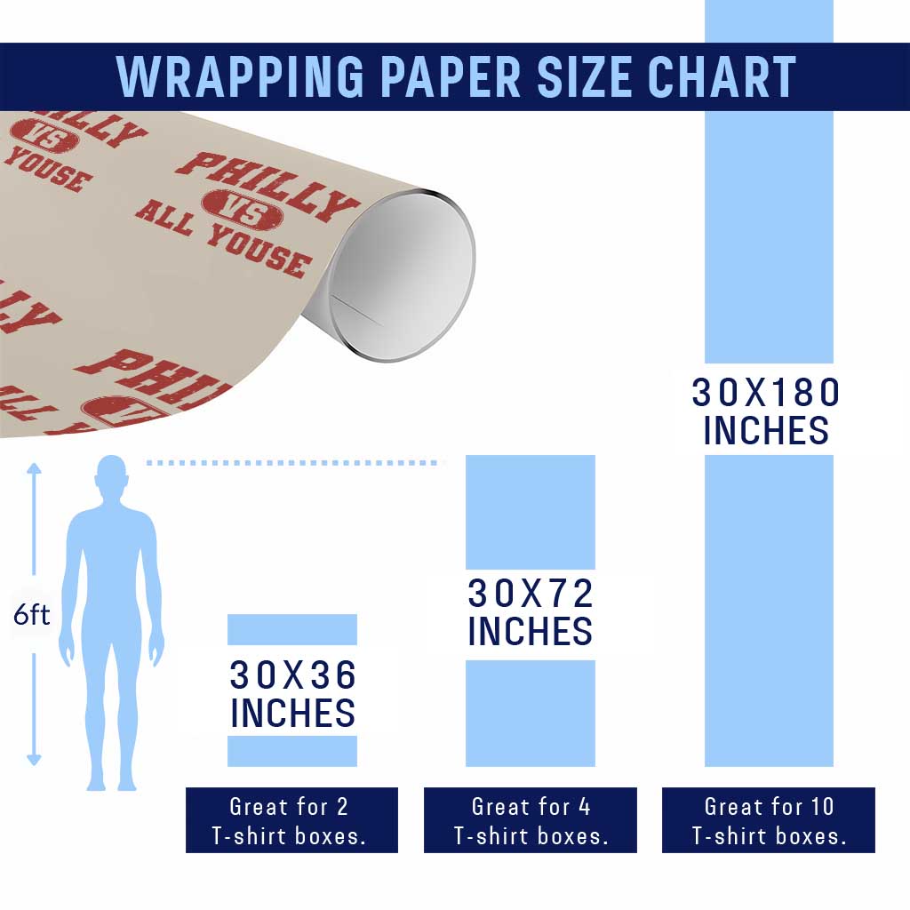 Philly Vs All Youse Wrapping Paper Roll Vintage Funny Philadelphia Slang Red TS10 Print Your Wear