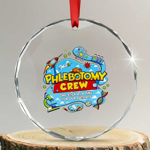 Phlebotomy Crew Lab Week 2026 Crystal Glass Ornament One Stick At A Time Funny Phlebotomist Healthcare Lab TS02 Transparent Glass 3'' Circle Print Your Wear