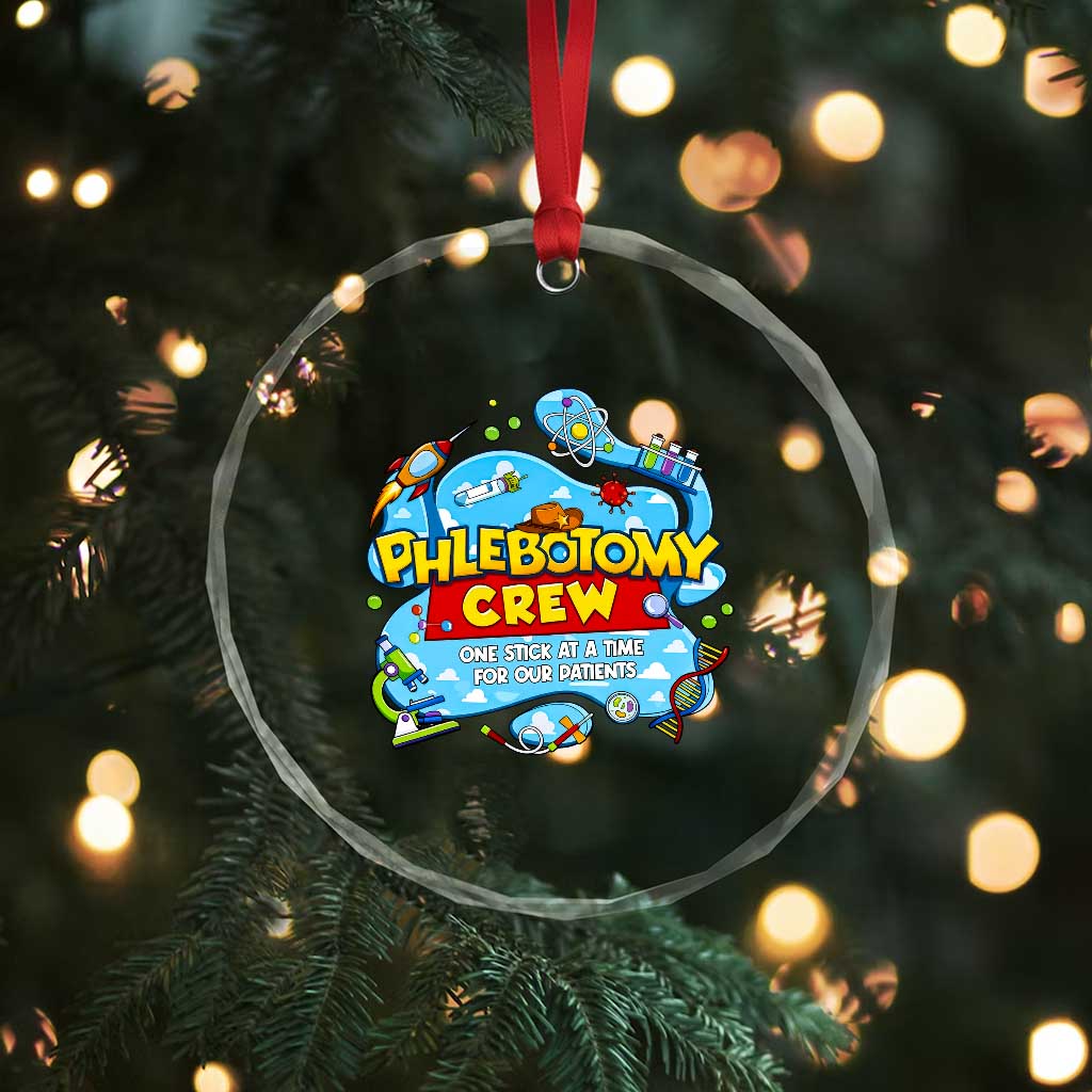 Phlebotomy Crew Lab Week 2026 Crystal Glass Ornament One Stick At A Time Funny Phlebotomist Healthcare Lab TS02 Print Your Wear