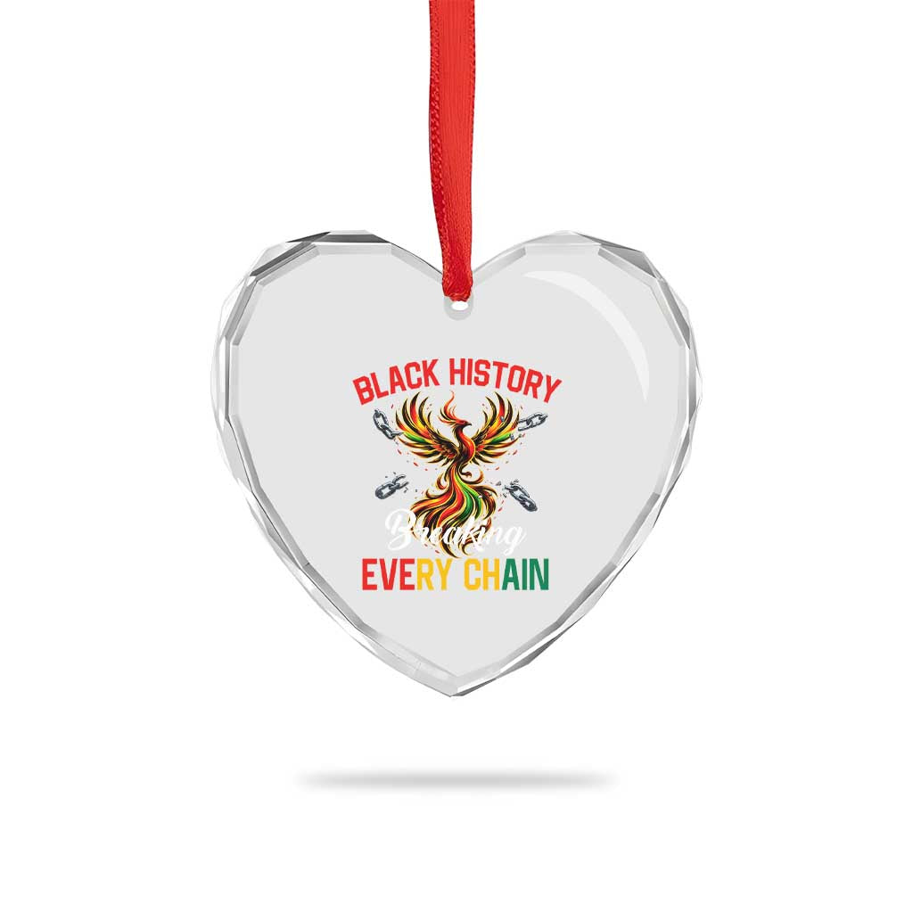Phoenix Rising Breaking Every Chain Heart Crystal Glass Ornament Black History Month Freedom Gift TS12 Print Your Wear