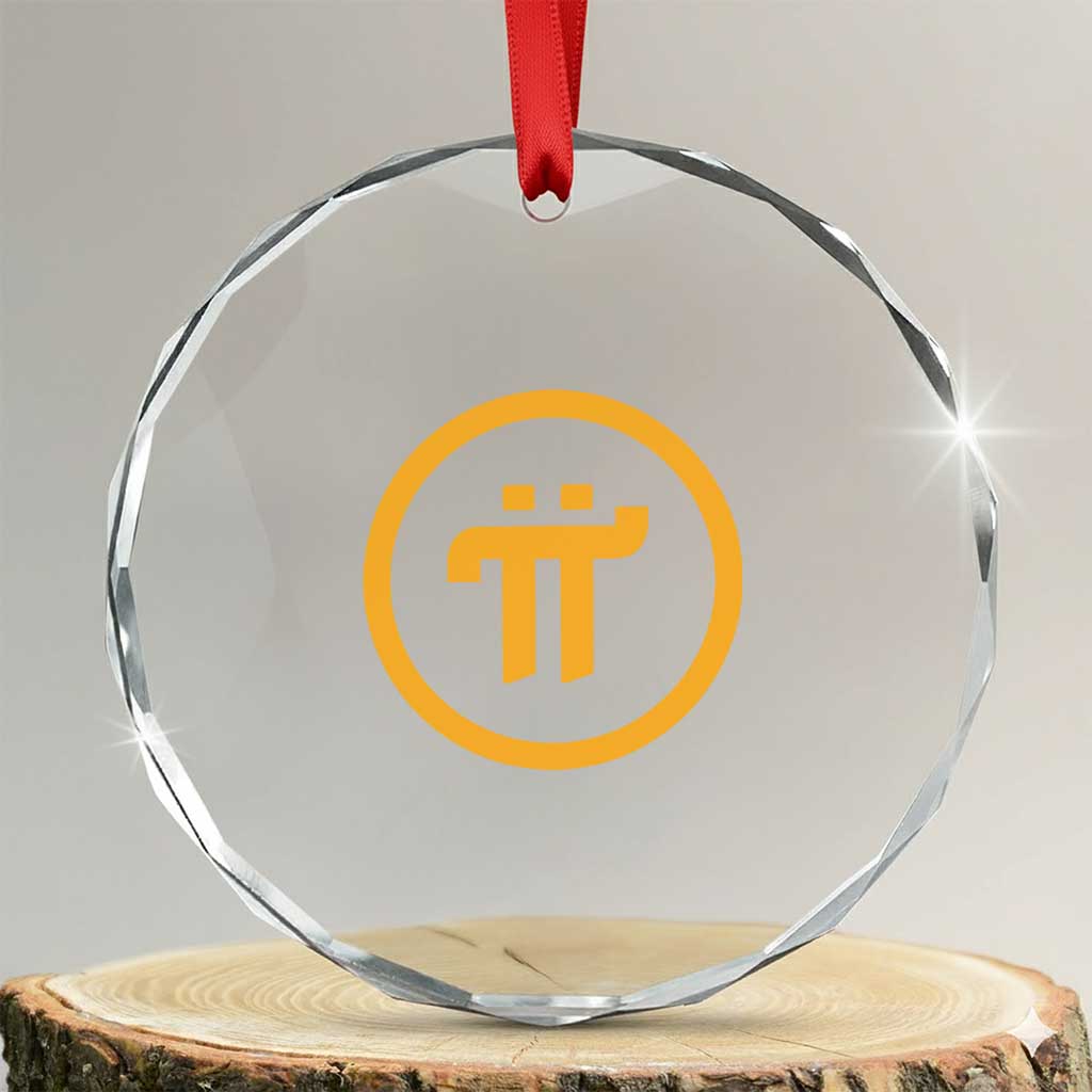 Pi Cryptocurrency Crystal Glass Ornament Crypto Coins Network TS02 Transparent Glass 3'' Circle Print Your Wear