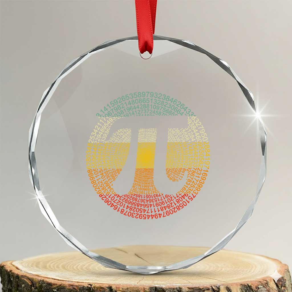 Pi Day Crystal Glass Ornament 3,14 Pi Number Retro Symbol Math Science TS11 Transparent Glass 3'' Circle Print Your Wear