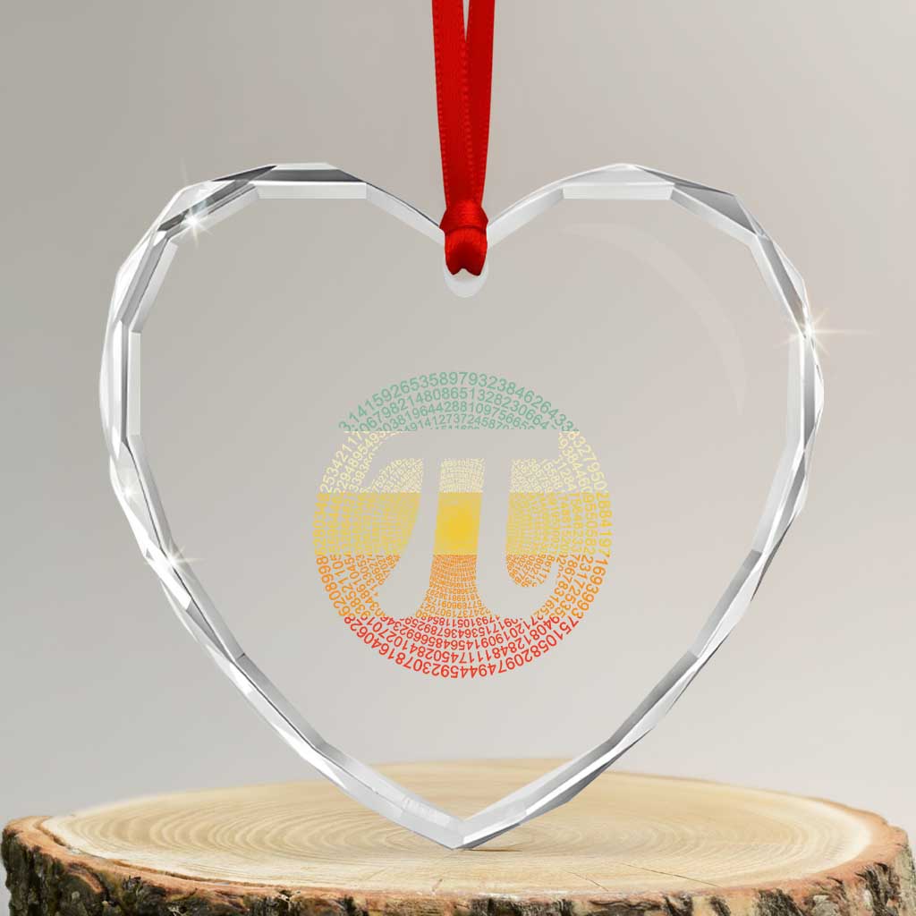 Pi Day Heart Crystal Glass Ornament 3,14 Pi Number Retro Symbol Math Science TS11 Transparent Glass 3'' Heart Print Your Wear