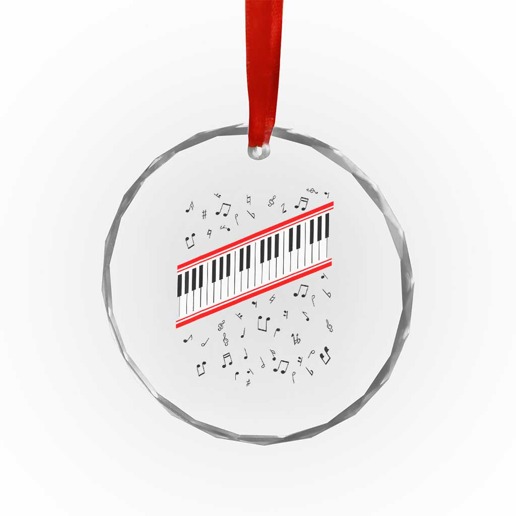 Piano Keyboard Graphic Crystal Glass Ornament Musical Notes Alignment Pianist TS02 Print Your Wear
