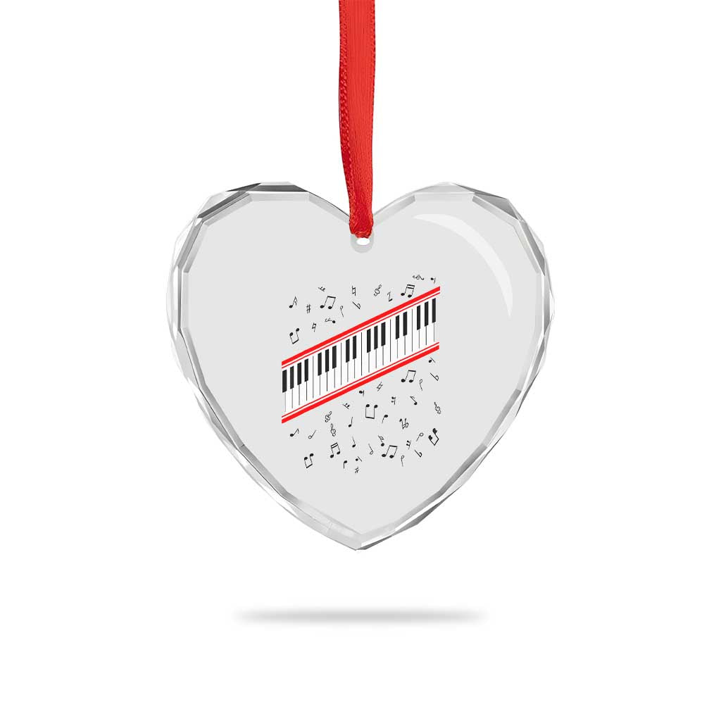 Piano Keyboard Graphic Heart Crystal Glass Ornament Musical Notes Alignment Pianist TS02 Print Your Wear