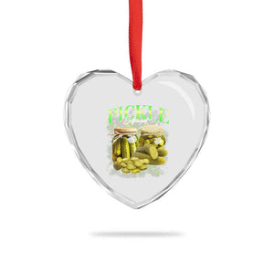 Pickle Lovers Heart Crystal Glass Ornament Retro Pickle Enthusiast Vintage 90s Graphic TS10 Print Your Wear