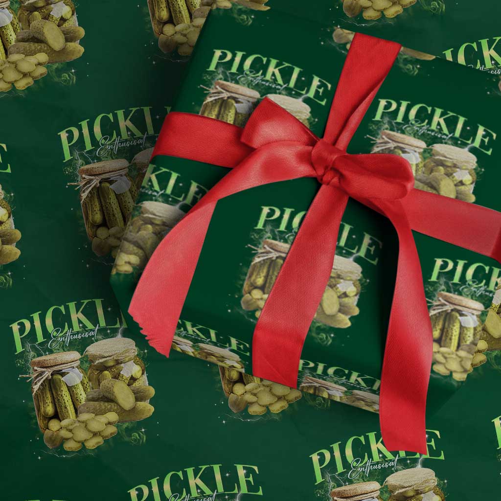 Pickle Lovers Wrapping Paper Roll Retro Pickle Enthusiast Vintage 90s Graphic TS10 Green Print Your Wear