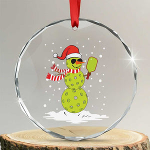 Pickleball Crystal Glass Ornament Santa Hat Snowman Xmas TS10 Transparent Glass 3'' Circle Print Your Wear