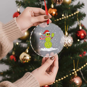 Pickleball Crystal Glass Ornament Santa Hat Snowman Xmas TS10 Print Your Wear