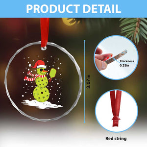 Pickleball Crystal Glass Ornament Santa Hat Snowman Xmas TS10 Print Your Wear