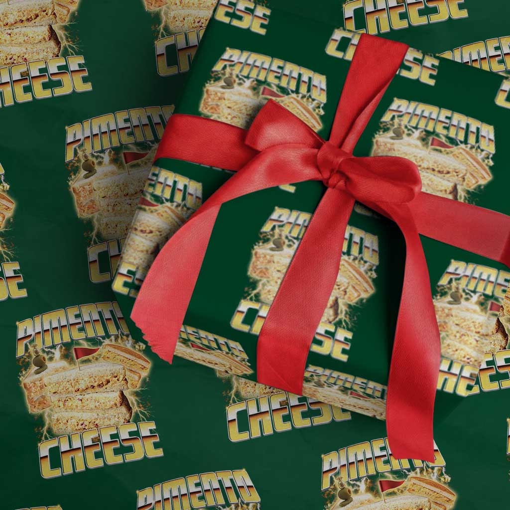 Pimento Cheese Wrapping Paper Roll Funny Cheesemonger Cheese Lovers Bootleg Art TS11 Green Print Your Wear